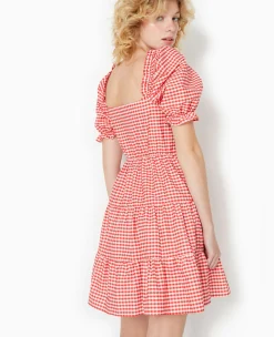 Pimkie Toute La Collection|Robe^Robe Courte Avec Manches Ballons Motif Vichy -