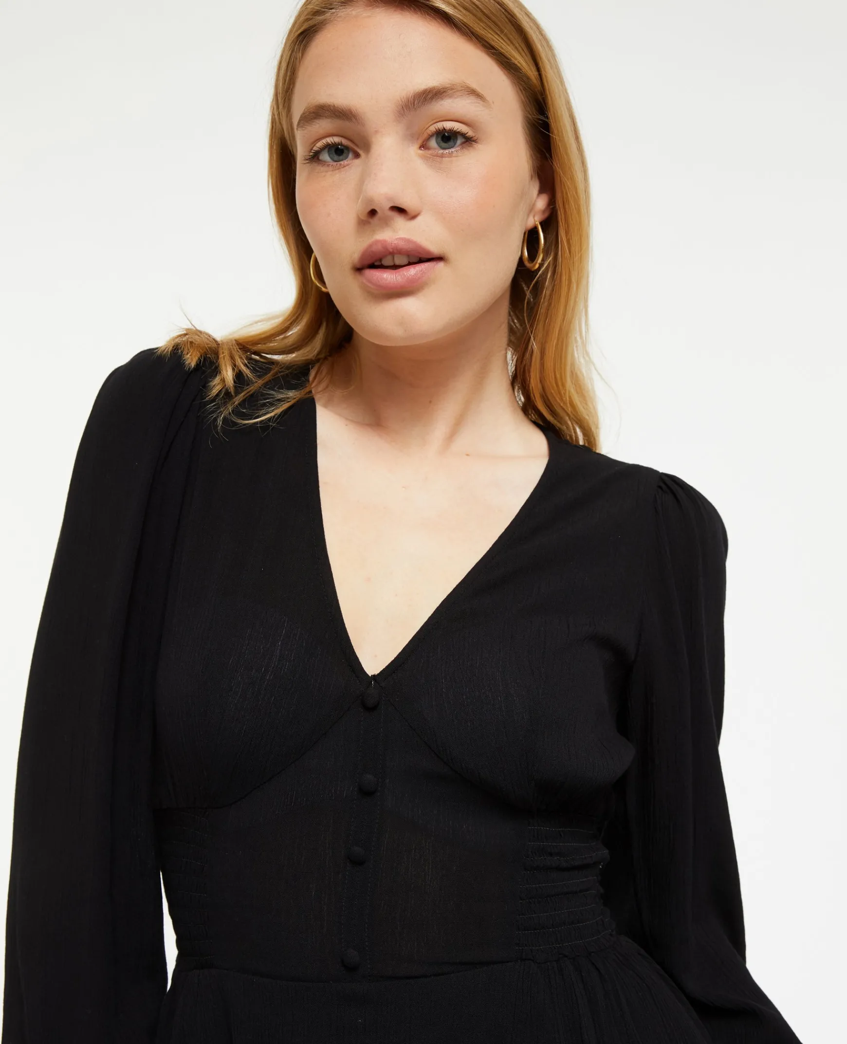 Pimkie Robe^Robe Courte Col V Avec Dentelle Et Boutons -