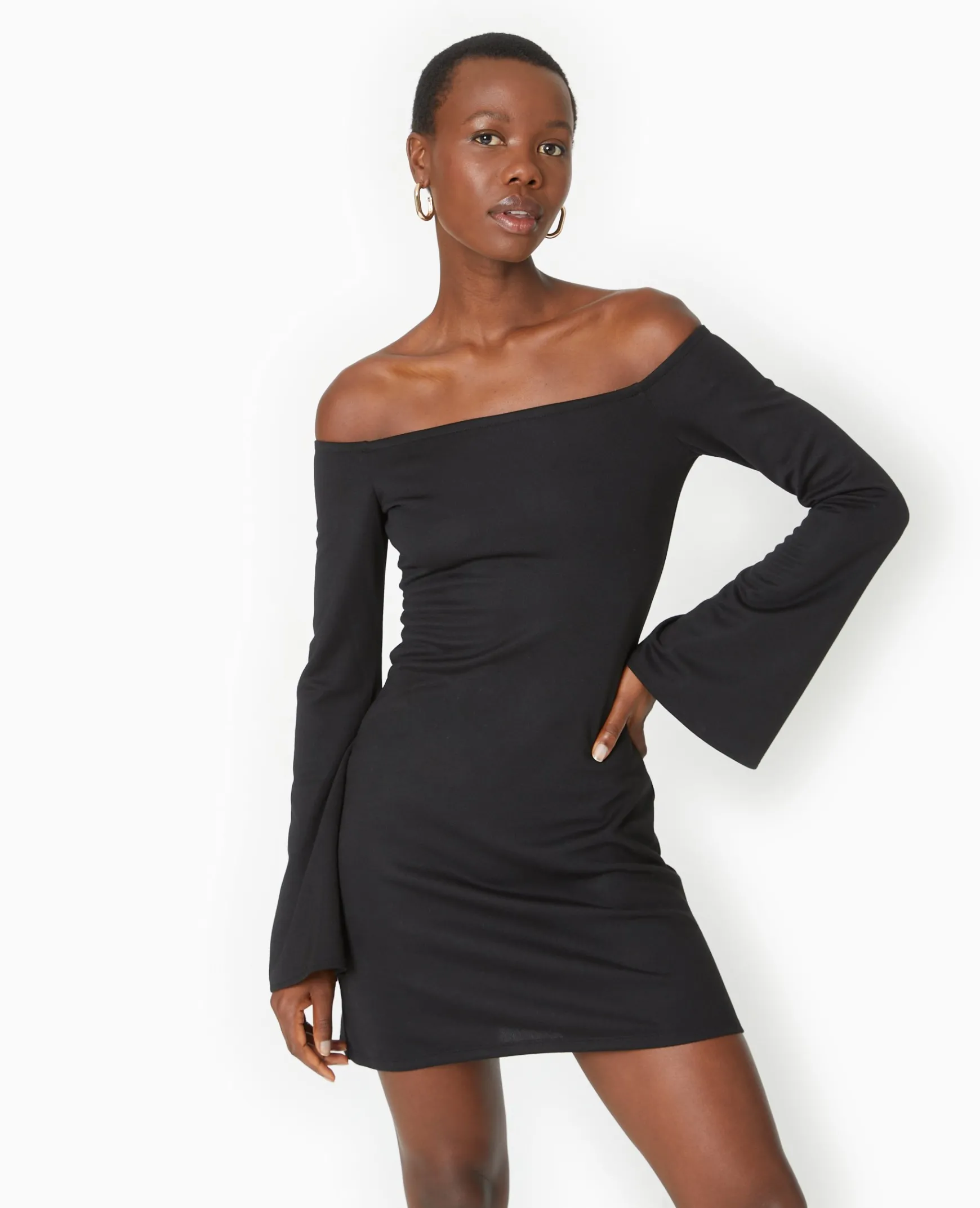Pimkie Robe^Robe Courte Encolure Bardot Et Manches Flare -