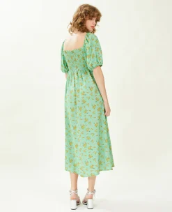 Pimkie Robe^Robe Midi Manches Ballons Motifs Fleurs -