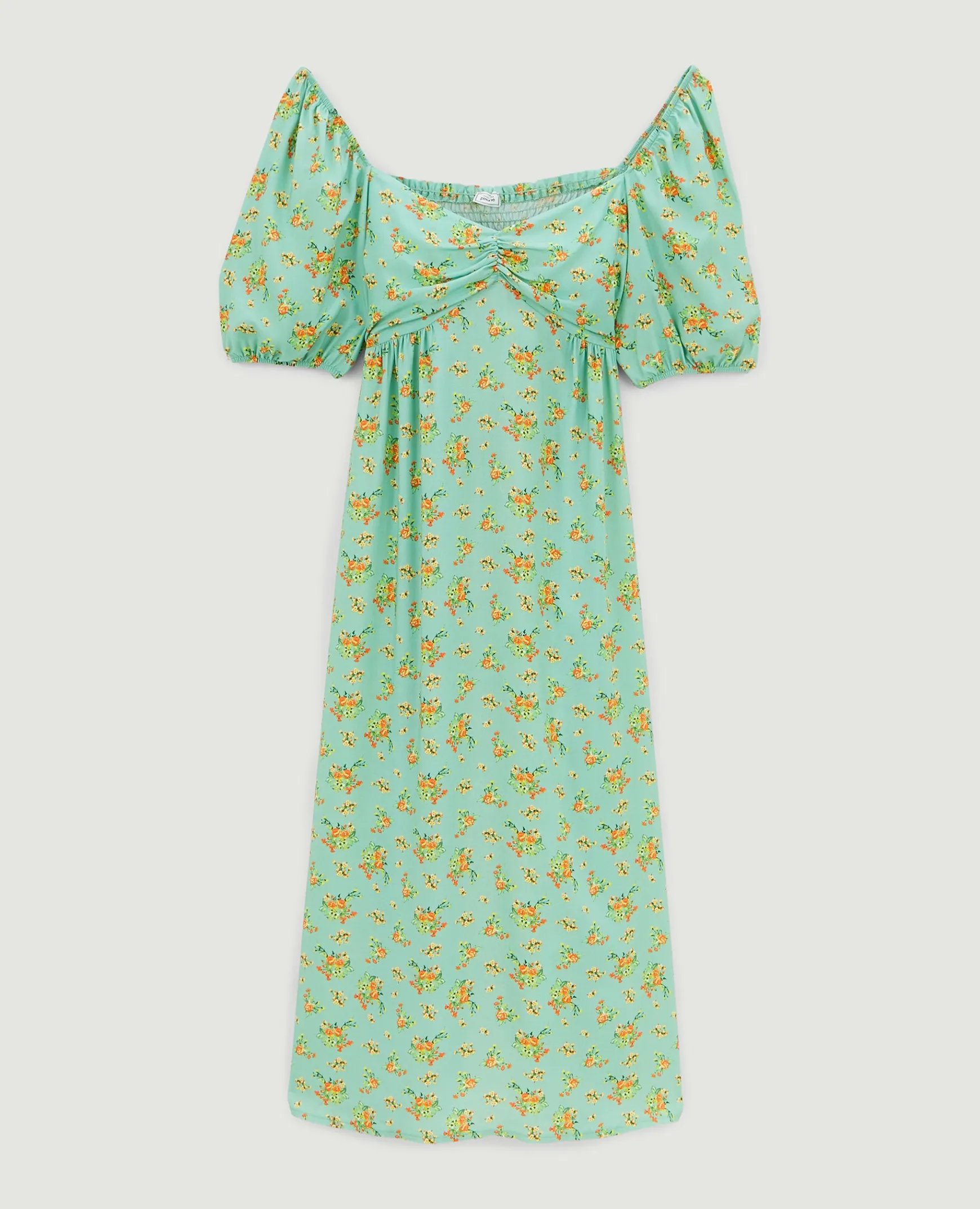 Pimkie Robe^Robe Midi Manches Ballons Motifs Fleurs -