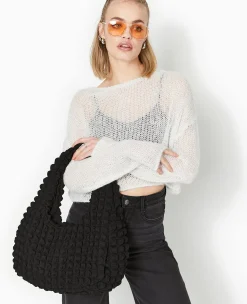 Pimkie Sac^Sac Forme Lune En Tissu Reliéfé Gaufré -