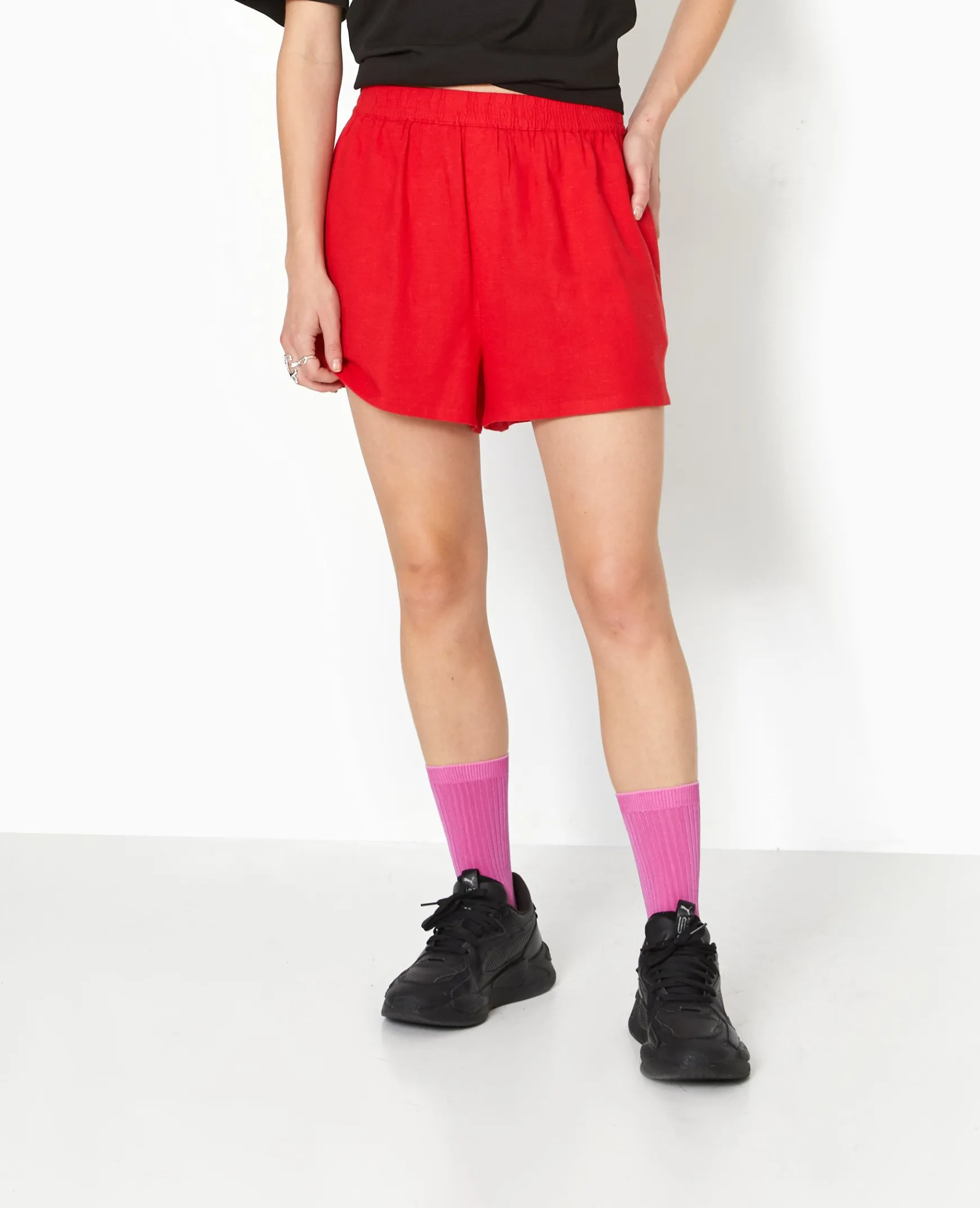 Pimkie Short^Short Court Taille élastiquée Avec Lin -