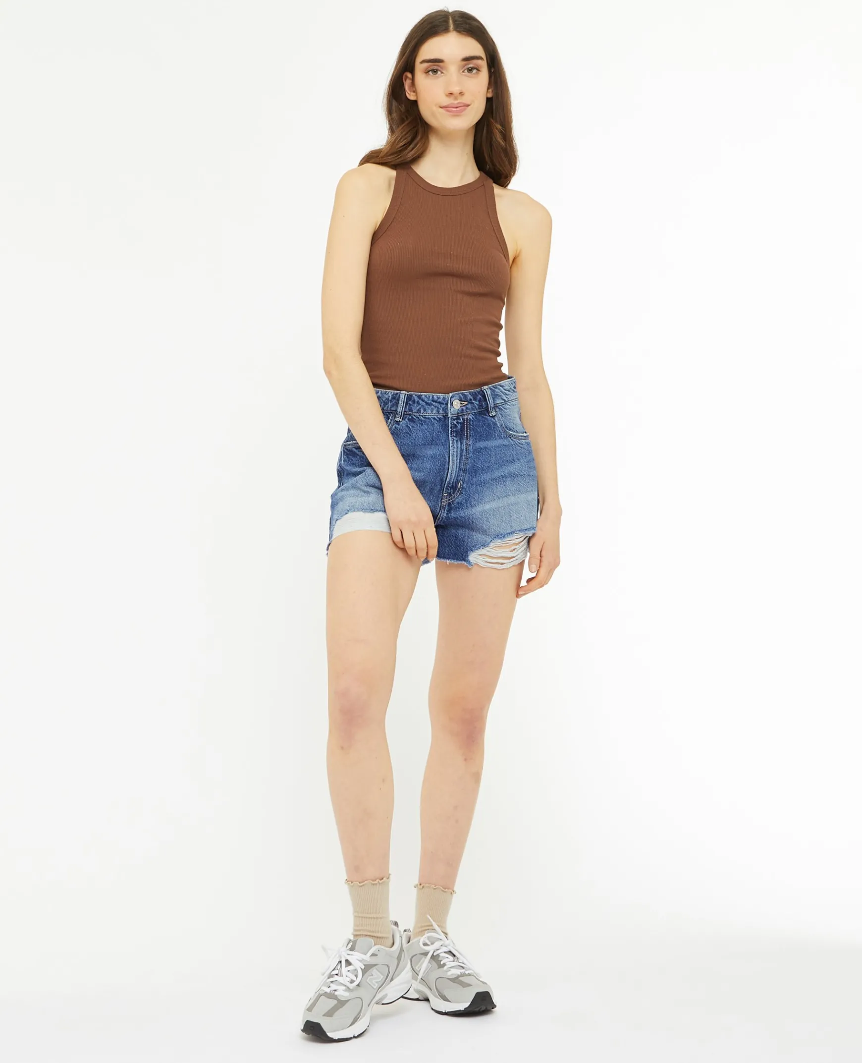 Pimkie Toute La Collection|Pimkie Positive^Short En Jean Coupé Effet Destroy -