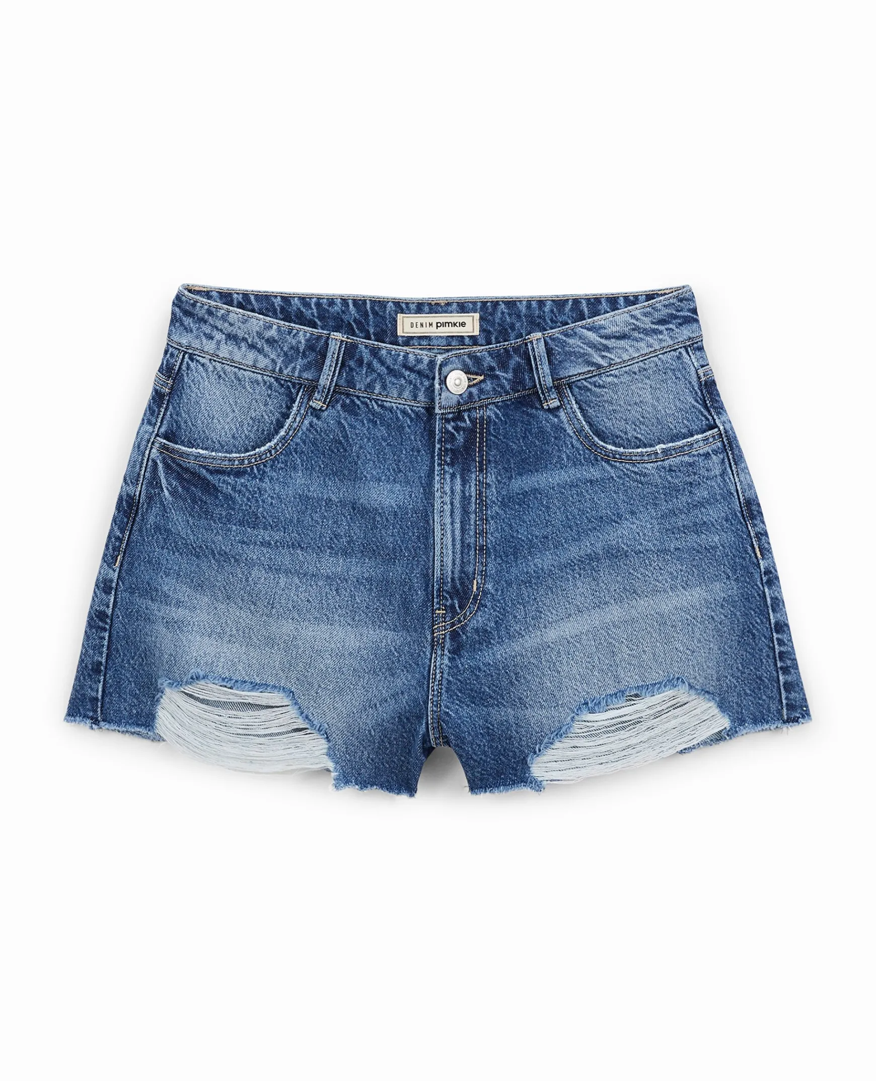 Pimkie Toute La Collection|Pimkie Positive^Short En Jean Coupé Effet Destroy -