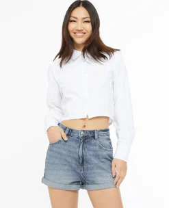 Pimkie Pimkie Positive|Short^Short En Jean Loose Taille Haute Bas Roulottés -