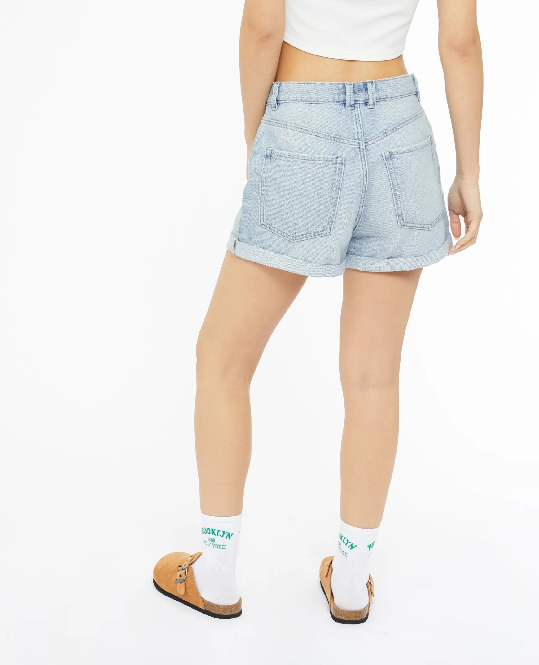 Pimkie Pimkie Positive|Short^Short En Jean Loose Taille Haute Bas Roulottés -
