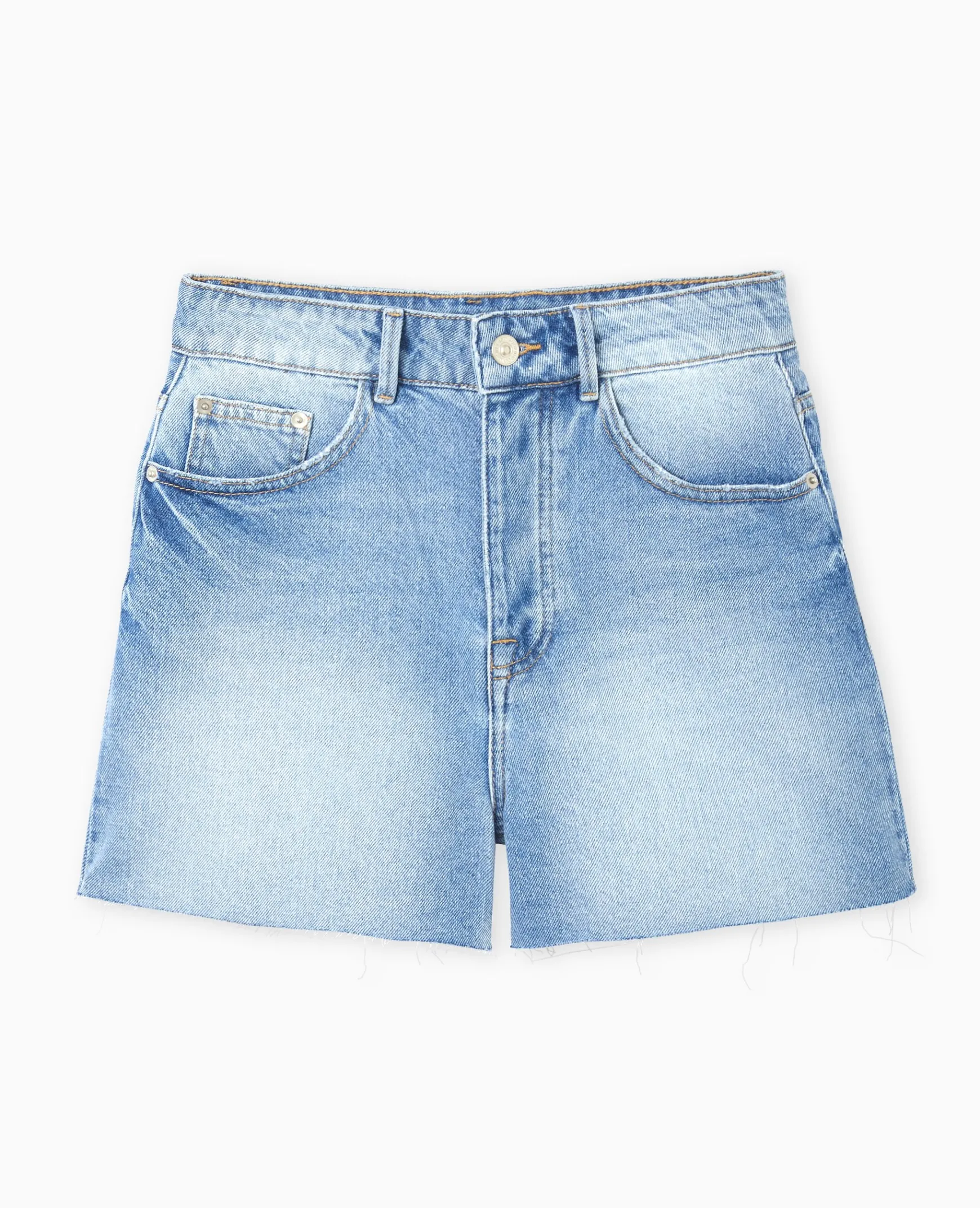Pimkie Short|Jean^Short En Jean Taille Haute Bas Coupés -