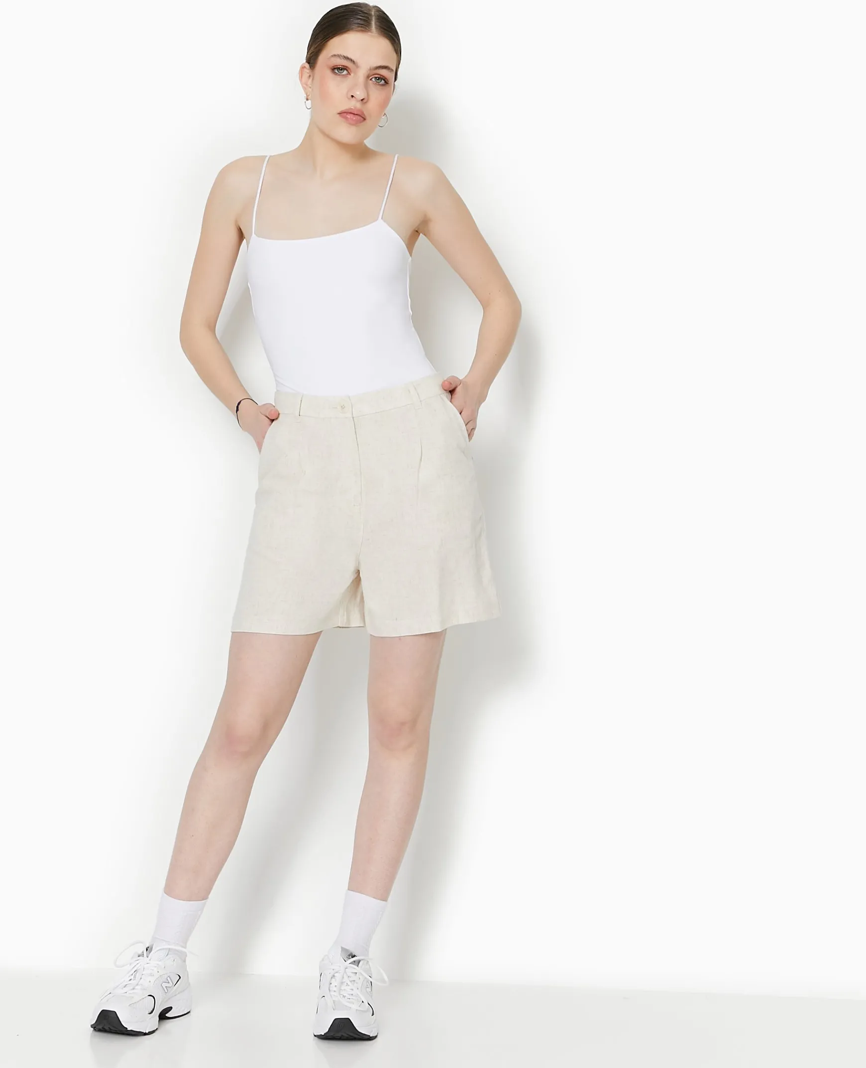 Pimkie Tailleur|Short^Short Taille Haute Avec Lin -