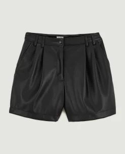 Pimkie Toute La Collection|Short^Short Taille Haute En Simili Cuir Avec Pinces -
