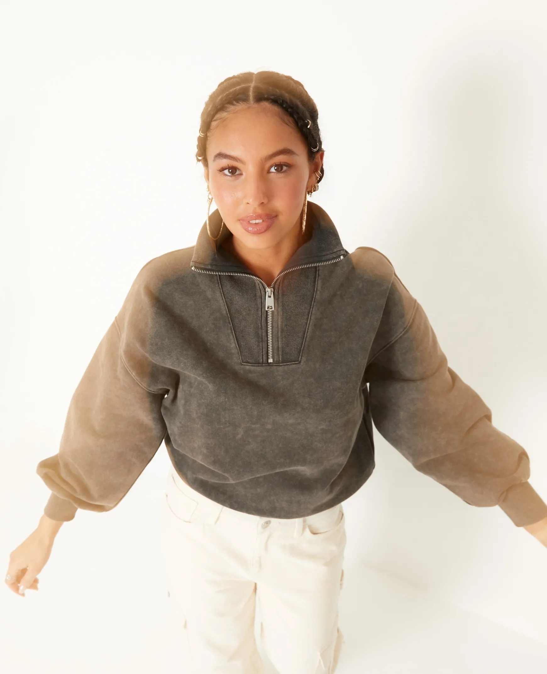 Pimkie Sweat^Sweat Col Camionneur Avec Effet Délavé -