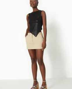 Pimkie T-Shirt Et Top^Top Asymétrique En Maille Côtelée Brillante - Noir