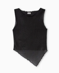 Pimkie T-Shirt Et Top^Top Asymétrique En Maille Côtelée Brillante - Noir