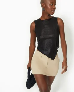 Pimkie T-Shirt Et Top^Top Asymétrique En Maille Côtelée Brillante - Noir