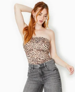 Pimkie T-Shirt Et Top^Top Bustier Avec Revers Motif Léopard -