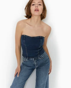 Pimkie T-Shirt Et Top^Top Bustier En Jean Stretch -