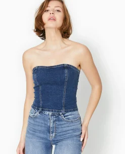 Pimkie T-Shirt Et Top^Top Bustier En Jean Stretch -