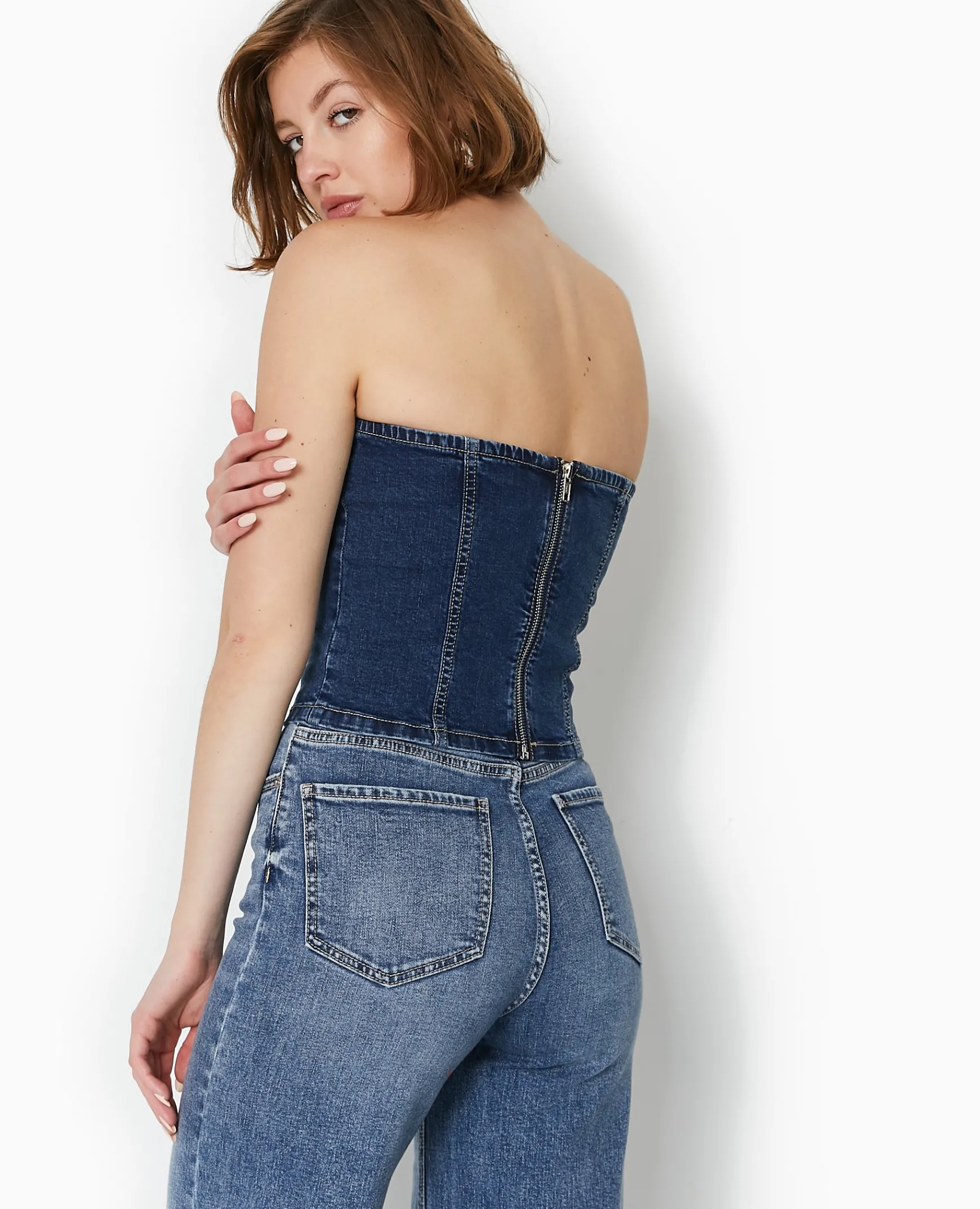 Pimkie T-Shirt Et Top^Top Bustier En Jean Stretch -