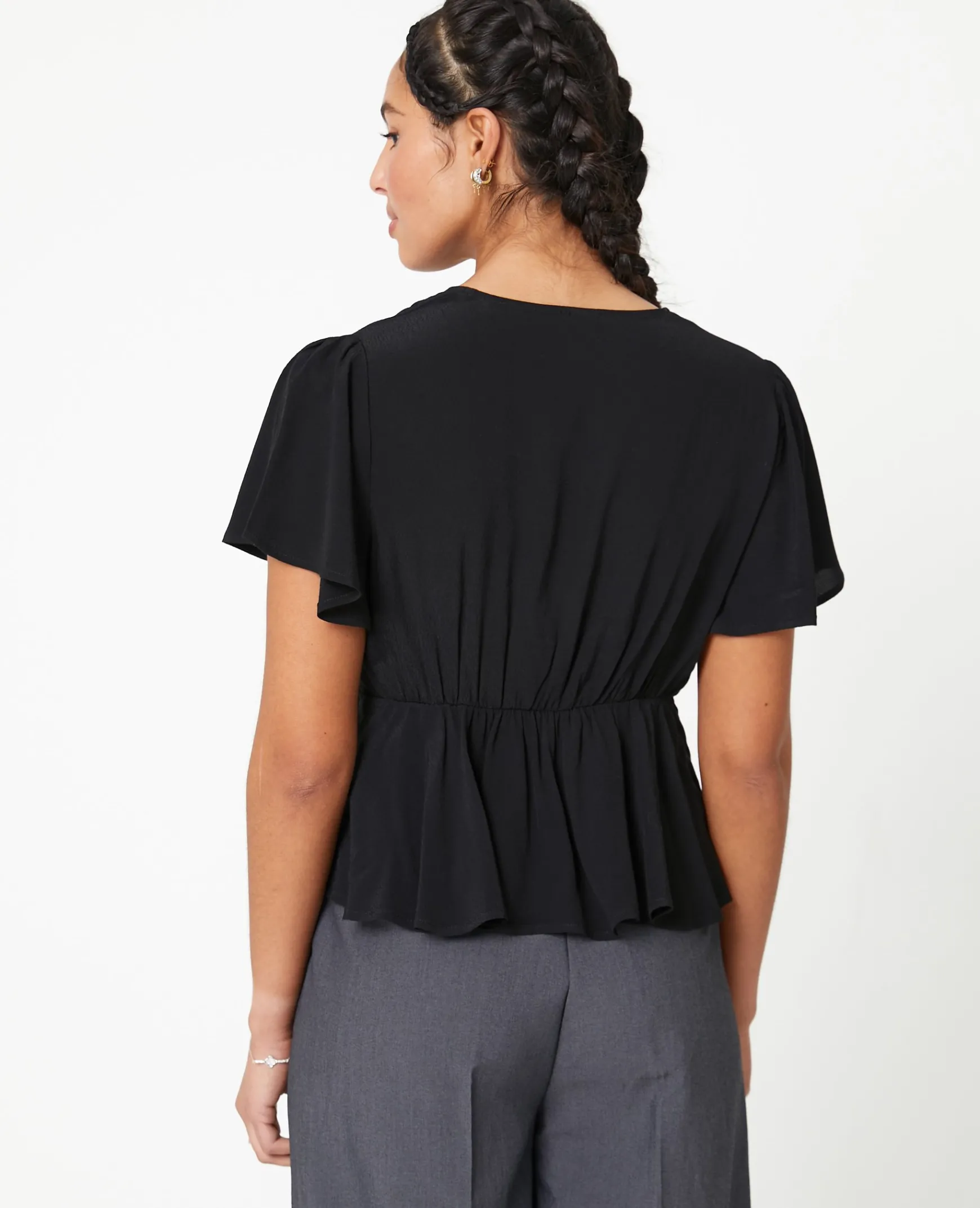 Pimkie Chemise Et Blouse^Top Cache-cœur Avec Manches Papillons -
