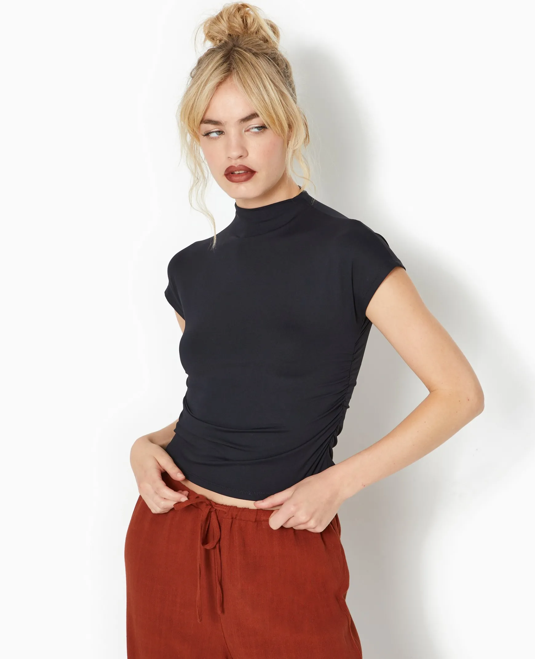 Pimkie T-Shirt Et Top^Top Col Montant Avec Fronces Côtés -