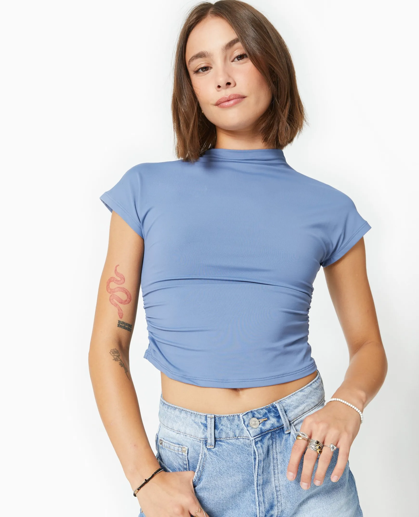 Pimkie T-Shirt Et Top^Top Col Montant Avec Fronces Côtés -