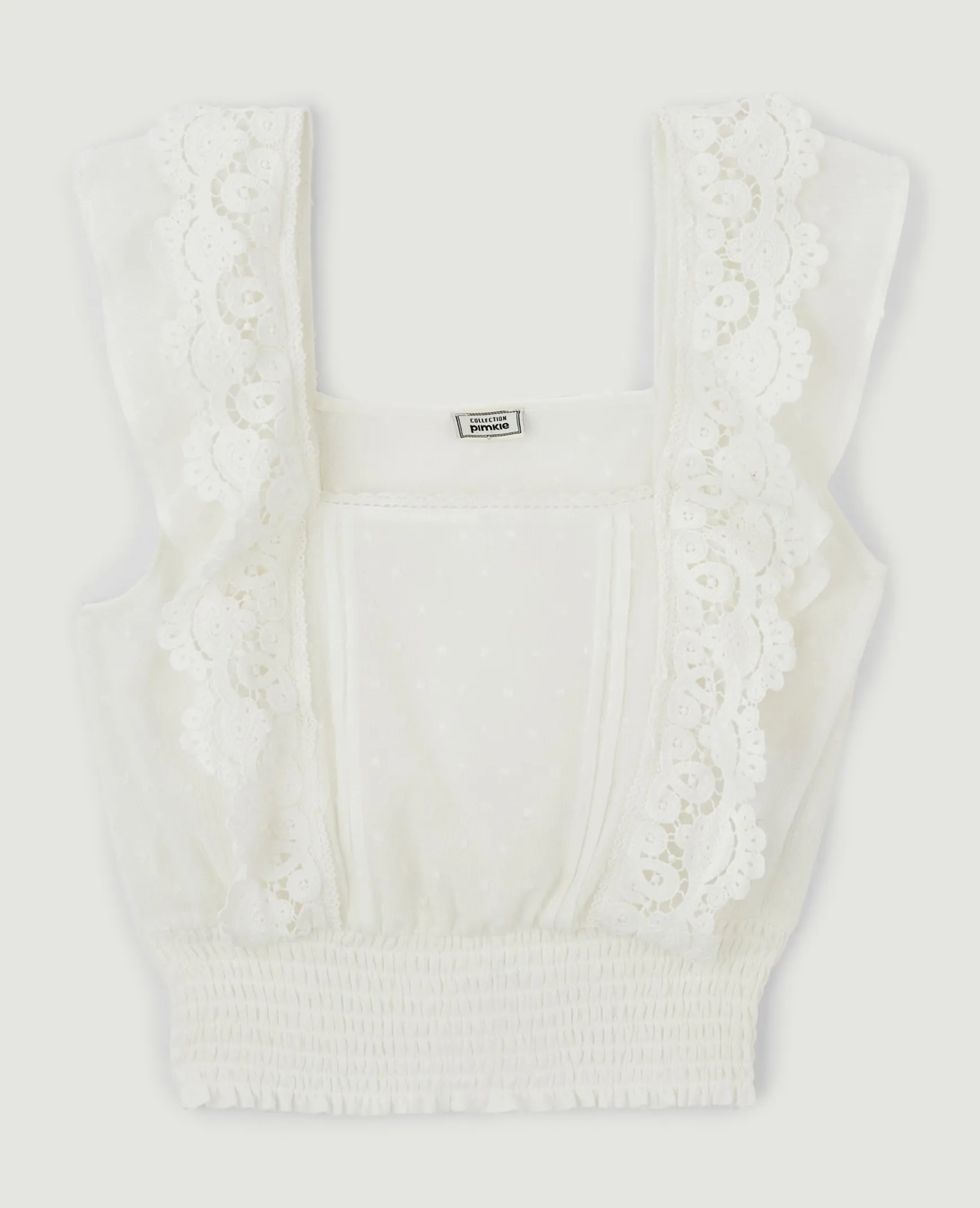 Pimkie Chemise Et Blouse^Top Court Avec Dentelle Et Plumetis -