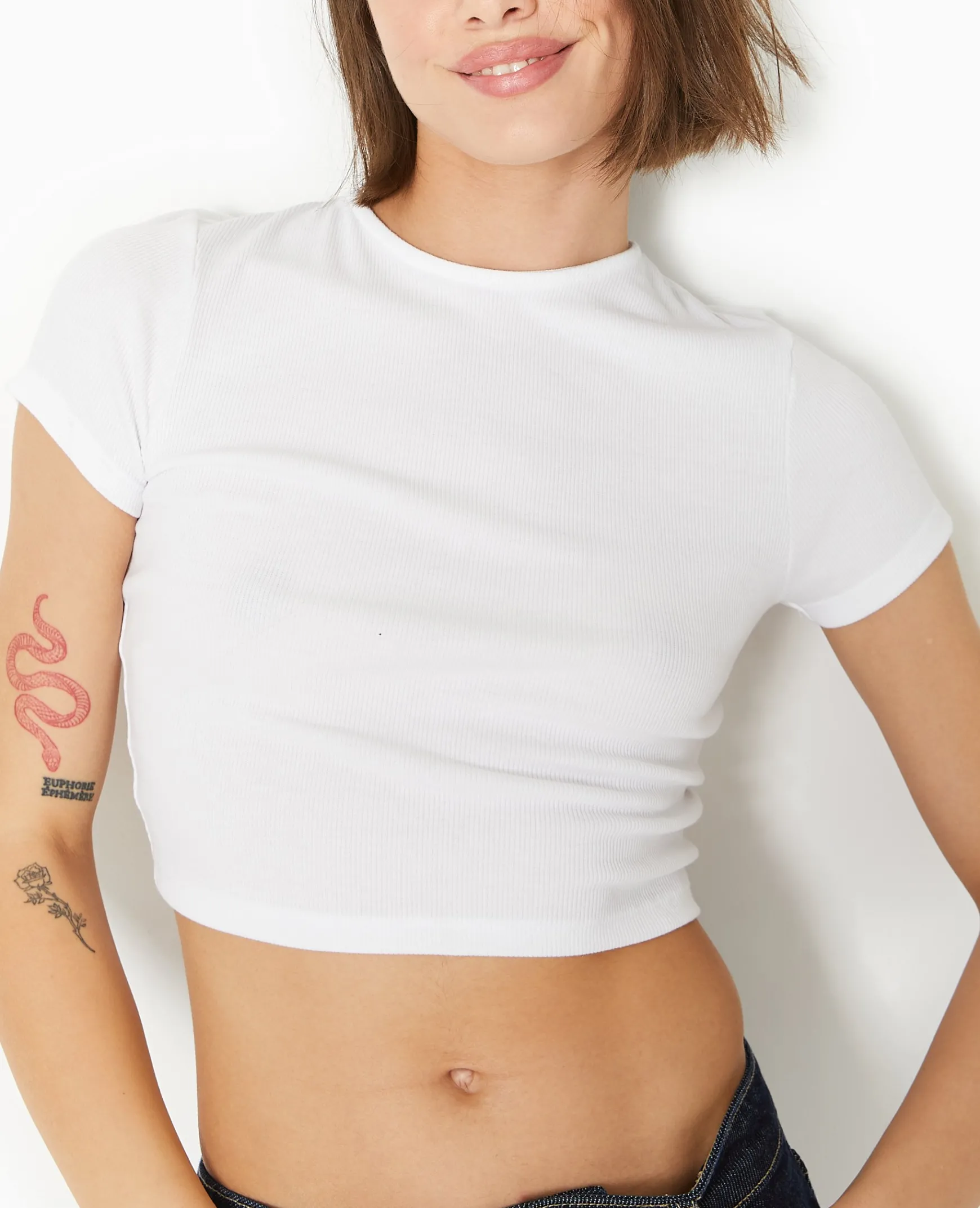 Pimkie T-Shirt Et Top^Top Court Dos Ouvert Avec Liens Coulissés -