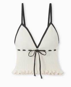 Pimkie Pull Et Gilet|T-Shirt Et Top^Top Court En Maille Avec Détails Contrastés -