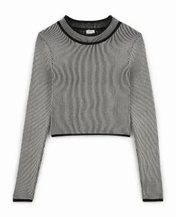 Pimkie Ensembles|Pull Et Gilet^Top Court En Maille Côtelée Effet Rayée -