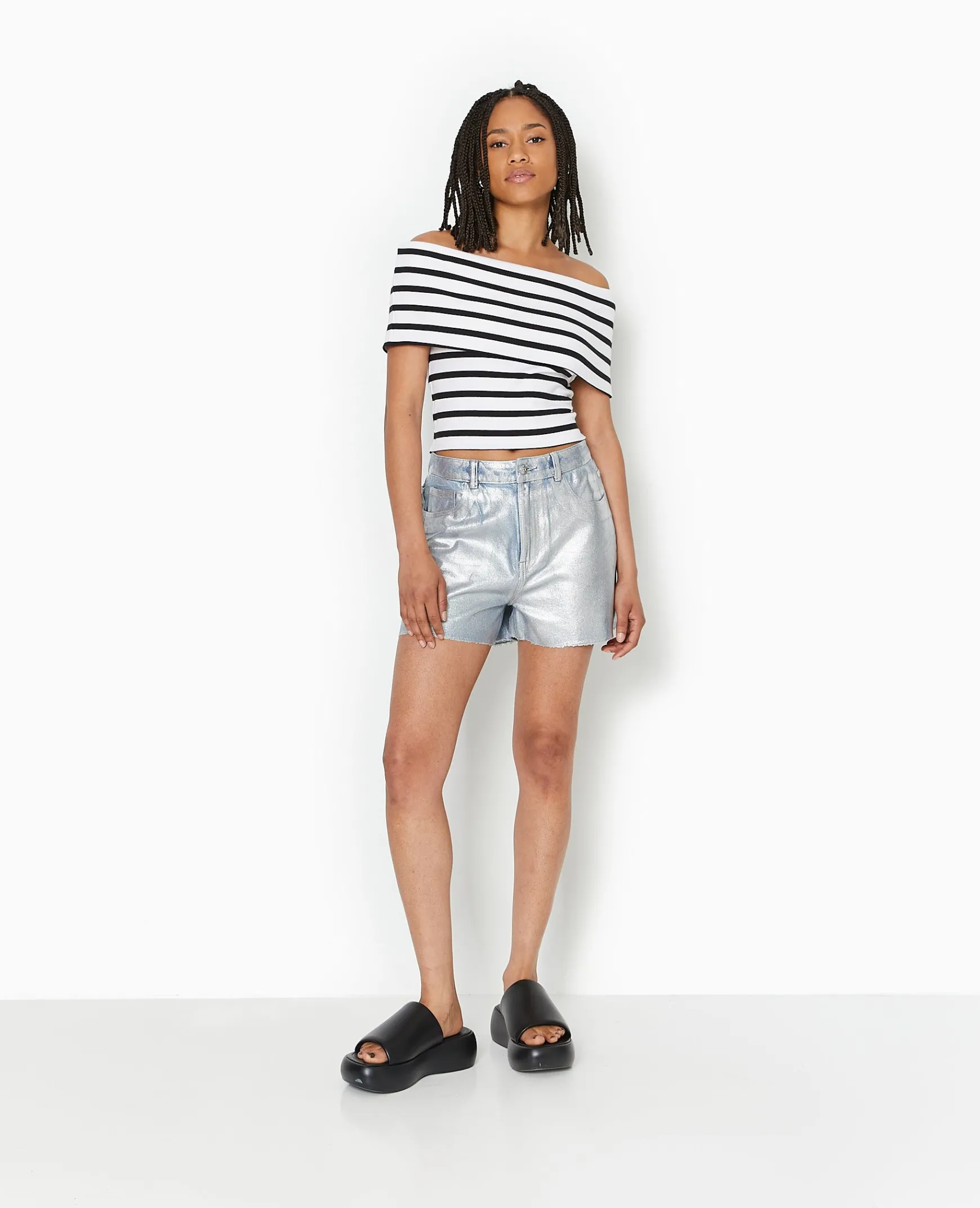 Pimkie Toute La Collection|T-Shirt Et Top^Top Court Encolure Bardot Rayé -