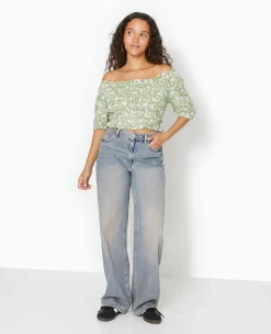 Pimkie Toute La Collection|Chemise Et Blouse^Top Court Encolure Bardot Motif Fleurs -