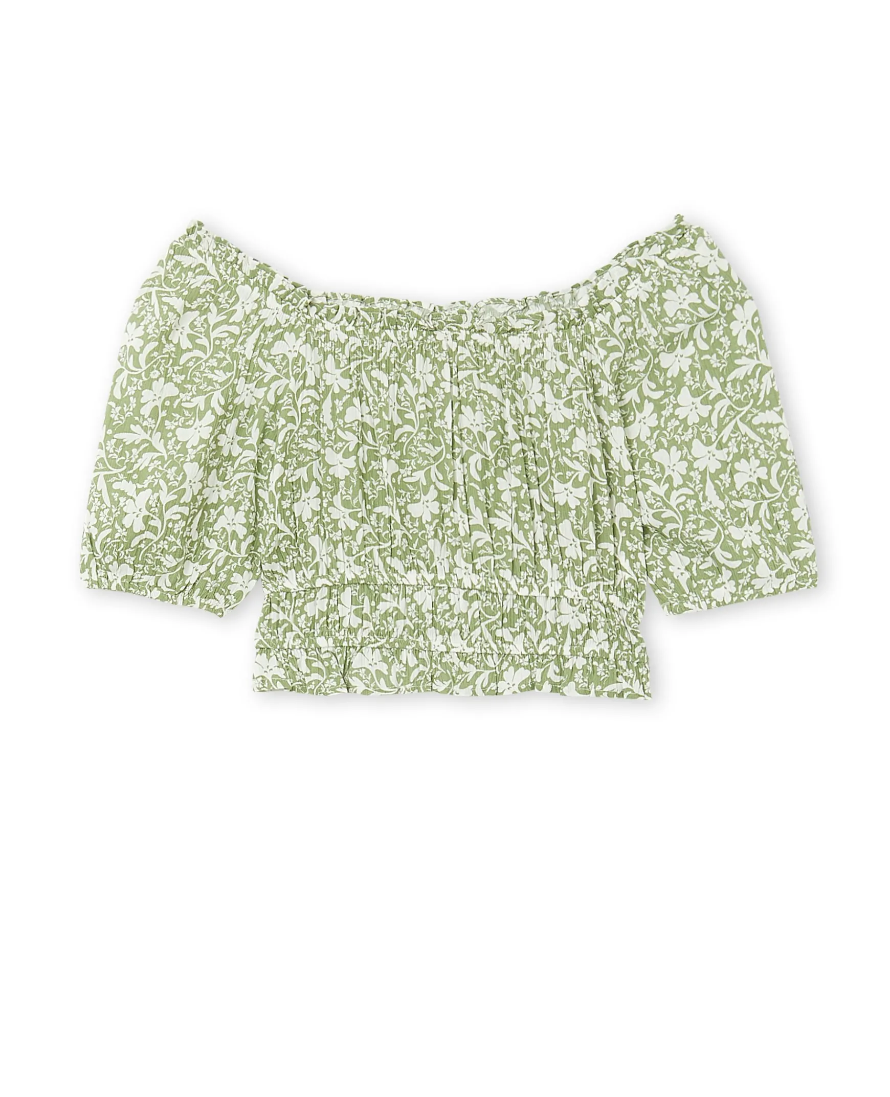 Pimkie Toute La Collection|Chemise Et Blouse^Top Court Encolure Bardot Motif Fleurs -