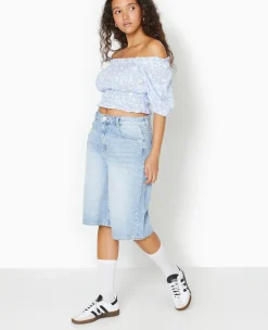 Pimkie Toute La Collection|Chemise Et Blouse^Top Court Encolure Bardot Motif Fleurs -