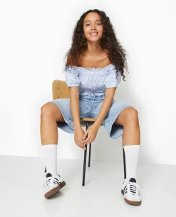 Pimkie Toute La Collection|Chemise Et Blouse^Top Court Encolure Bardot Motif Fleurs -