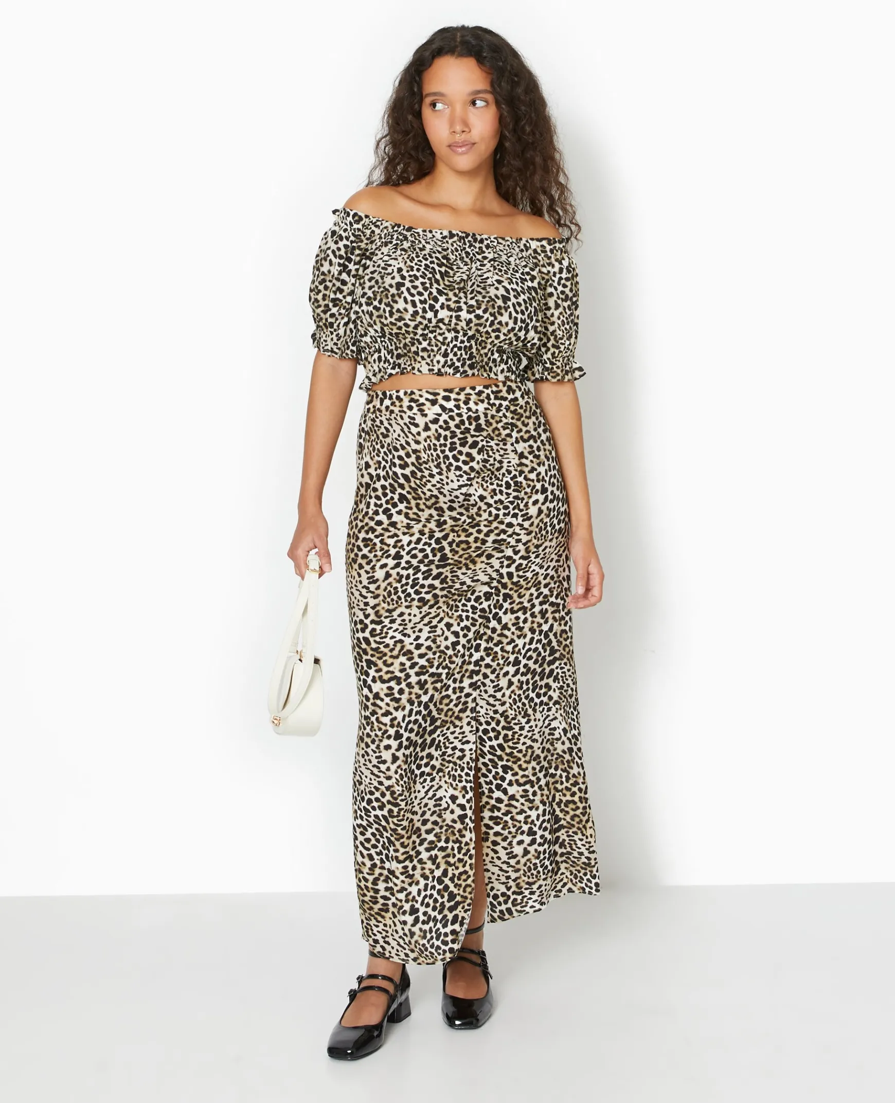 Pimkie Toute La Collection|Chemise Et Blouse^Top Court Encolure Bardot Motif Léopard -