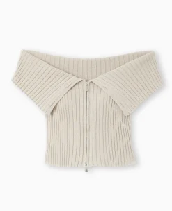Pimkie Toute La Collection|Pull Et Gilet^Top Court Zippé Avec Encolure Bardot -