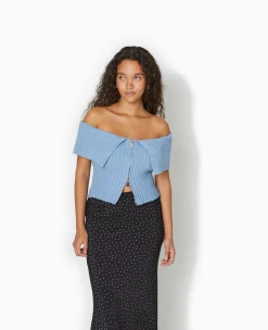 Pimkie Pull Et Gilet|Toute La Collection^Top Court Zippé Avec Encolure Bardot -