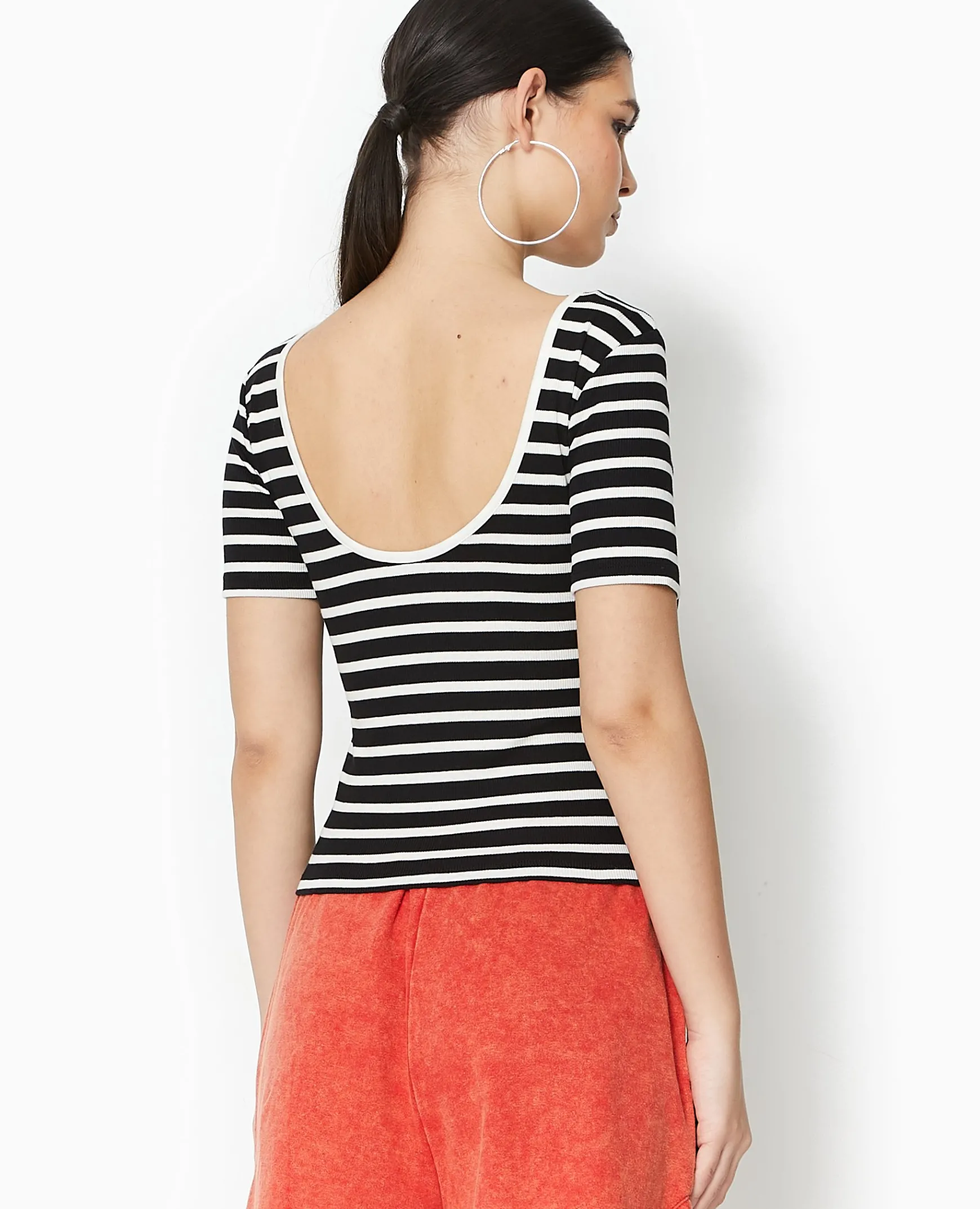 Pimkie T-Shirt Et Top^Top Dos-nu En Maille Côtelée Rayée -