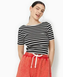 Pimkie T-Shirt Et Top^Top Dos-nu En Maille Côtelée Rayée -
