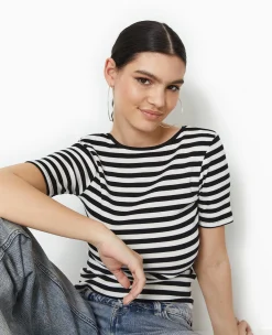 Pimkie T-Shirt Et Top^Top Dos-nu En Maille Côtelée Rayée -