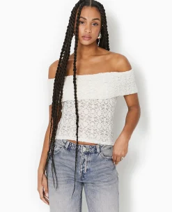 Pimkie T-Shirt Et Top^Top En Dentelle Encolure Bardot -