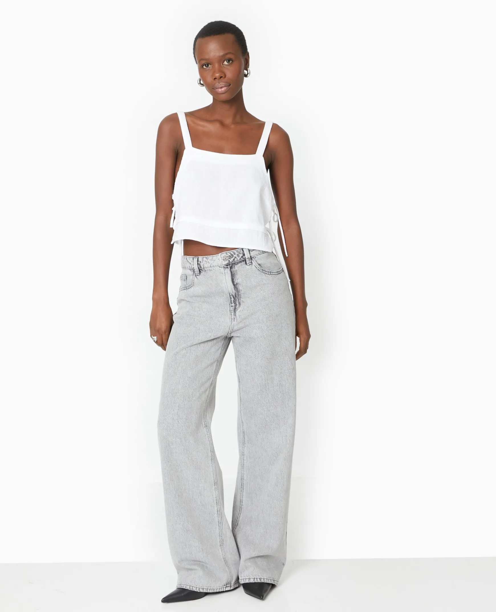 Pimkie Toute La Collection|Chemise Et Blouse^Top En Gaze De Coton Avec Nœuds Sur Les Côtés -