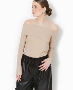 Pimkie Pull Et Gilet|T-Shirt Et Top^Top En Maille Côtelée Encolure Bardot -