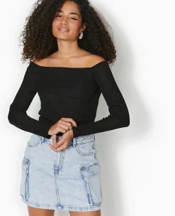 Pimkie Pull Et Gilet|T-Shirt Et Top^Top En Maille Côtelée Encolure Bardot -