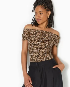 Pimkie T-Shirt Et Top^Top Encolure Bardot Motif Léopard -