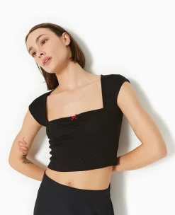 Pimkie T-Shirt Et Top^Top Maille Fantaisie Avec Nœud Contrasté -