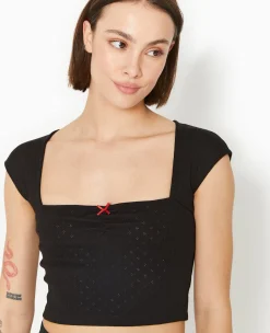 Pimkie T-Shirt Et Top^Top Maille Fantaisie Avec Nœud Contrasté -