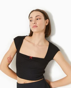 Pimkie T-Shirt Et Top^Top Maille Fantaisie Avec Nœud Contrasté -