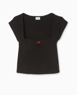 Pimkie T-Shirt Et Top^Top Maille Fantaisie Avec Nœud Contrasté -