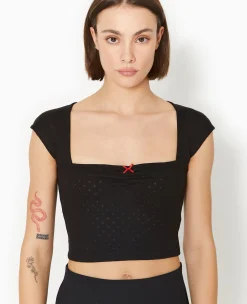 Pimkie T-Shirt Et Top^Top Maille Fantaisie Avec Nœud Contrasté -